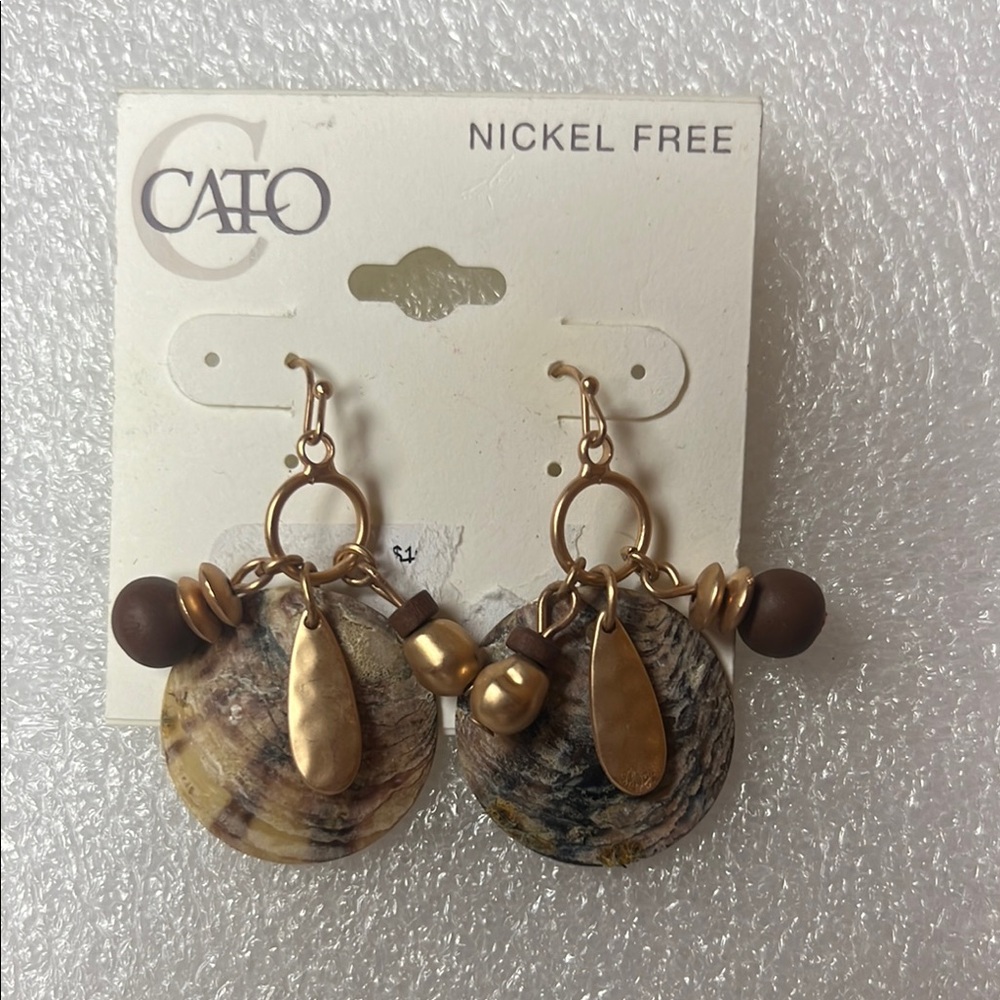 Cato Brown and Gold Dangle Earrings